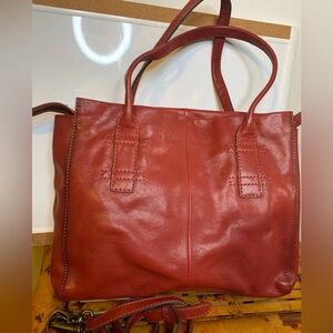 Frye Red Leather Tote Bag